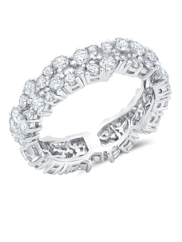 Cluster Small Eternity Ring Finished in Pure Platinum - CRISLU