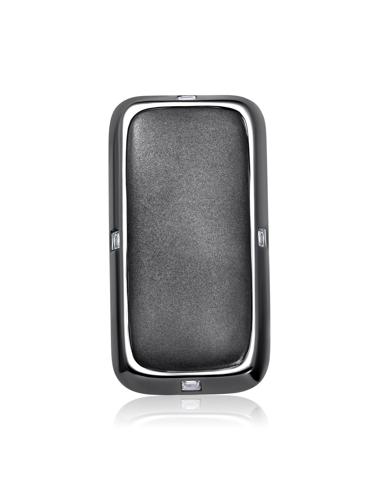 Copy of Mens Matte/Shiny Money Clip with Baguettes Finished in Black Rhodium - CRISLU