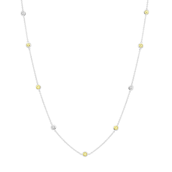 Diamonds by the yard bezel set canary 16" necklace - CRISLU