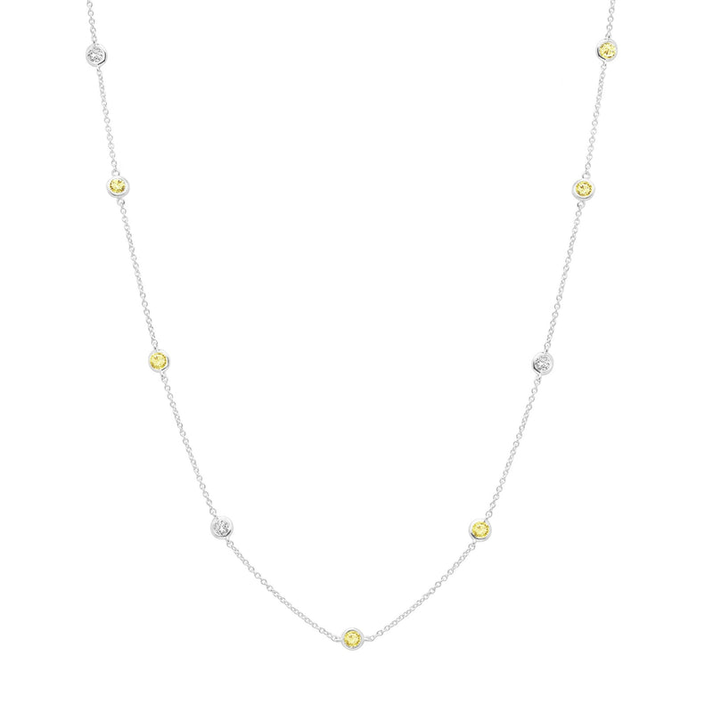 Diamonds by the yard bezel set canary 16" necklace - CRISLU