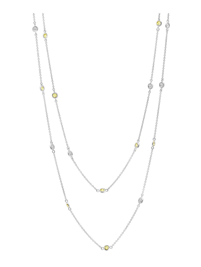 Diamonds by the yard bezel set canary 36" necklace - CRISLU