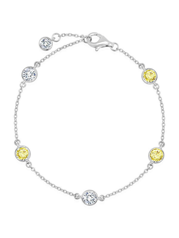 Diamonds by the yard bezel set canary bracelet - CRISLU