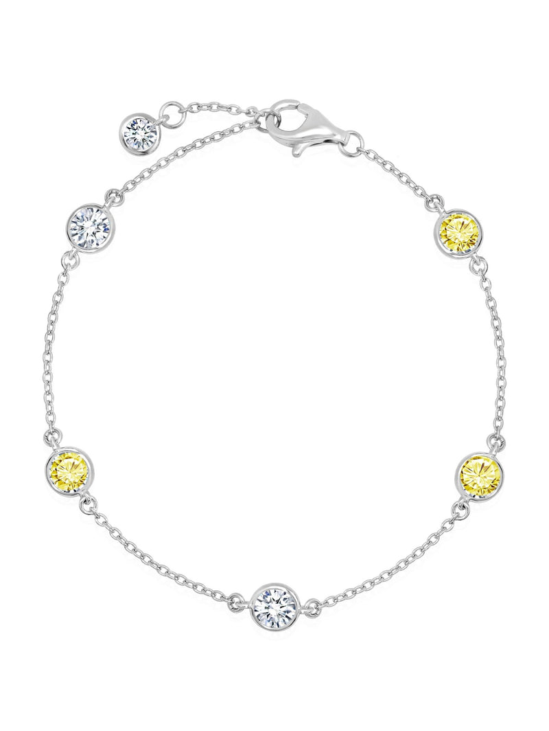 Diamonds by the yard bezel set canary bracelet - CRISLU