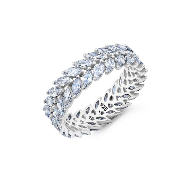 Double Row Marquis Cut Eternity Band Ring - CRISLU