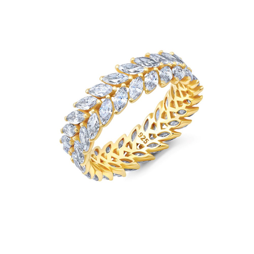 Double Row Marquis Cut Eternity Band Ring - CRISLU