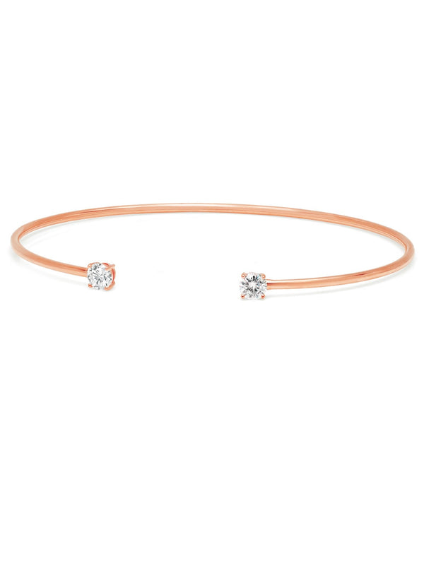 Eclipse Bangle Finished in 18kt Rose Gold - 4 mm stones - CRISLU