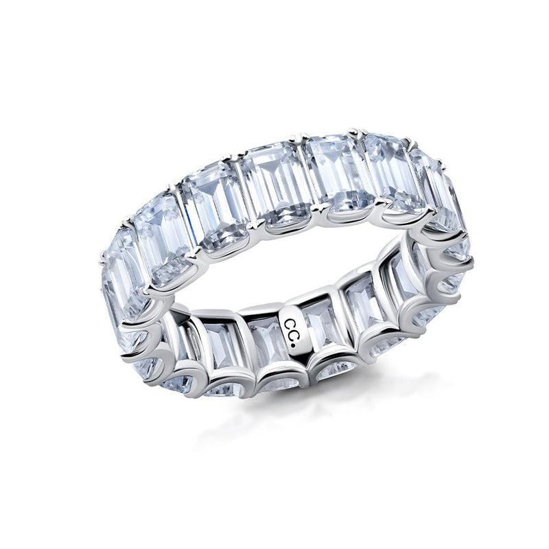 Emerald Cut Eternity Band Ring - CRISLU