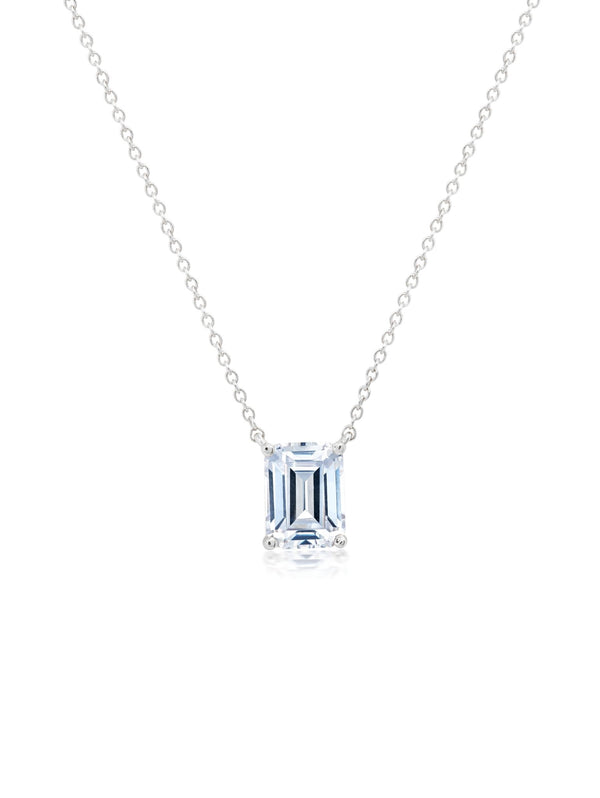 Emerald Cut Solitaire 16'' Necklace - CRISLU