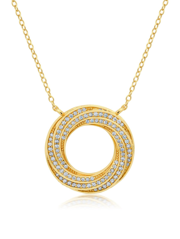 Entwined Interlacing Pave Thick Loop 16''Extending Necklace - CRISLU