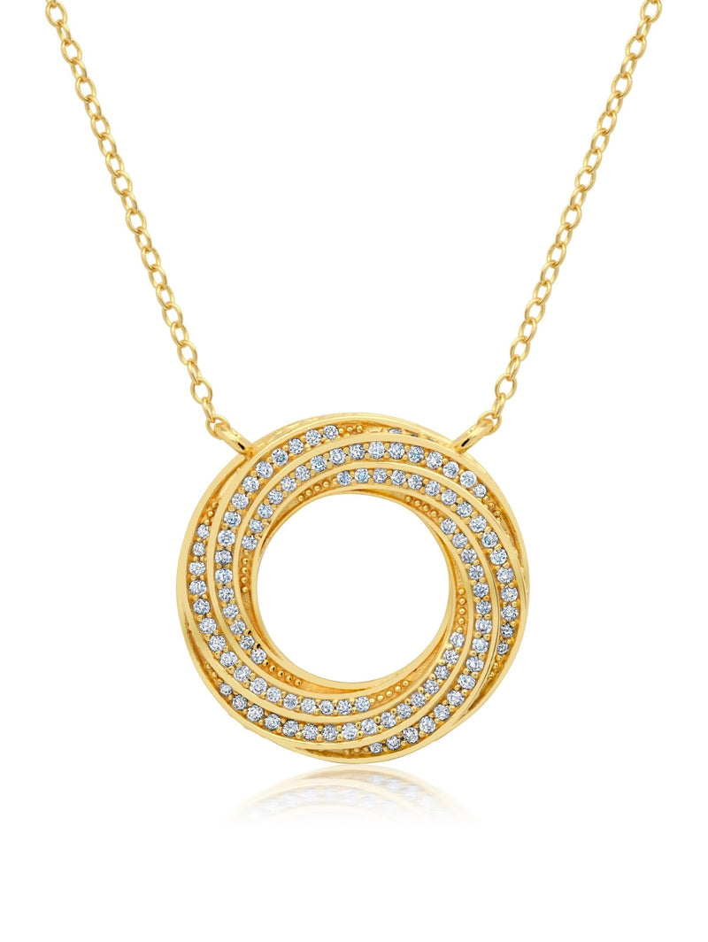 Entwined Interlacing Pave Thick Loop 16''Extending Necklace - CRISLU