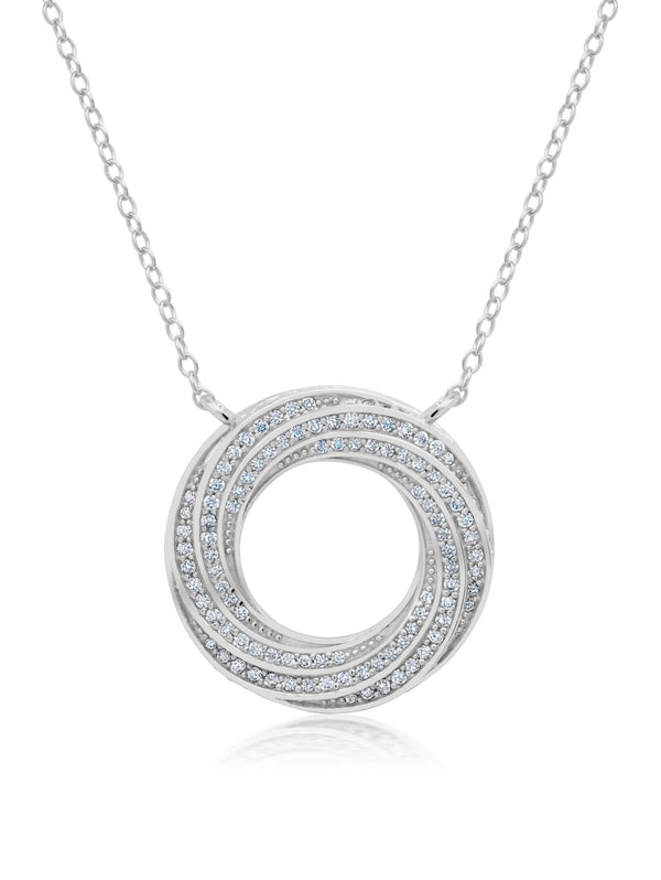 Entwined Interlacing Pave Thick Loop 16''Extending Necklace - CRISLU