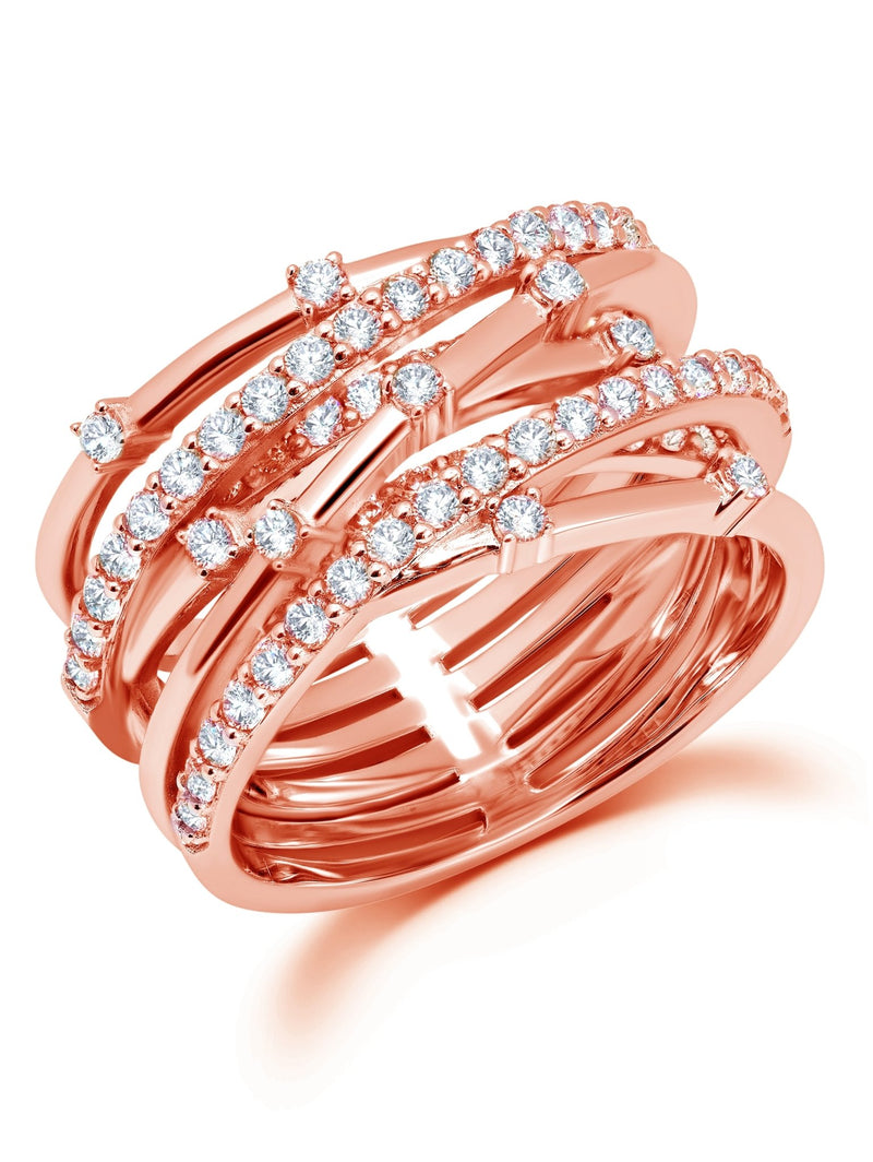Entwined Ring Finished in 18kt Rose Gold - CRISLU