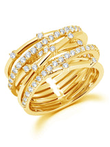 Entwined Ring Finished in 18kt Yellow Gold - CRISLU