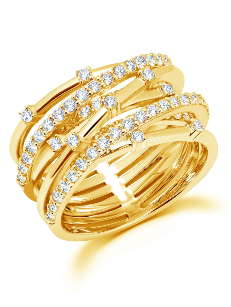 Entwined Ring Finished in 18kt Yellow Gold - CRISLU