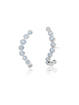 Graduated Bezel Set Climbing Earrings - CRISLU