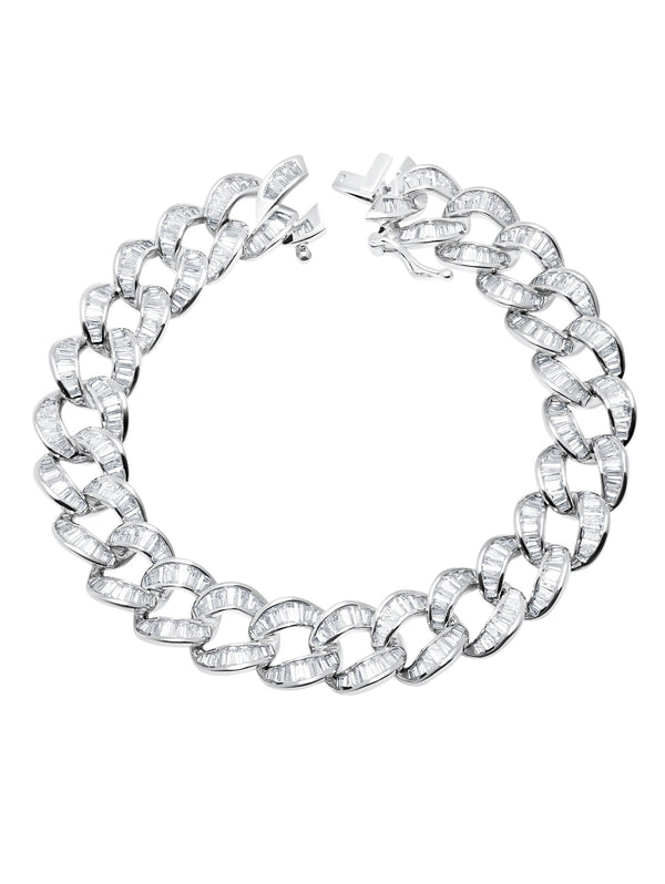 Ice'd Bold Chain Bracelet Finished in Pure Platinum - CRISLU