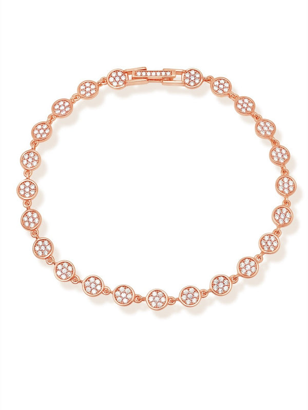 Infinity Tennis Bracelet Finished in 18kt Rose Gold - CRISLU