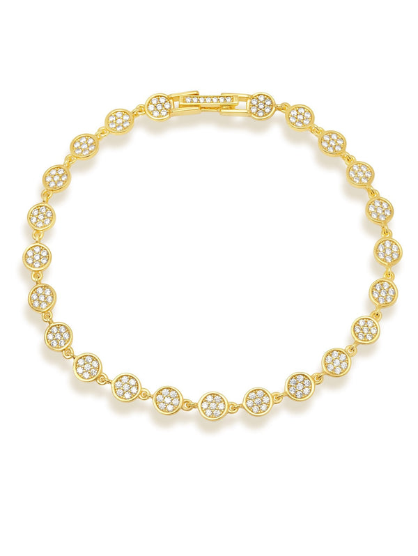 Infinity Tennis Bracelet Finished in 18kt Yellow Gold - CRISLU