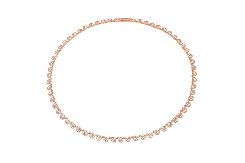 Infinity Tennis Necklace Finished in 18kt Rose Gold - CRISLU