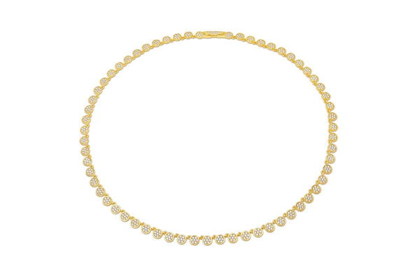 Infinity Tennis Necklace Finished in 18kt Yellow Gold - CRISLU