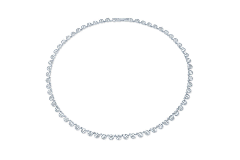 Multi Shape Tennis Necklace Finished in Pure Platinum - CRISLU