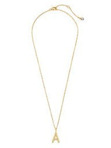 Initial Pendent Necklace Charm Letter A Finished in 18kt Yellow Gold - CRISLU