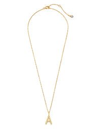 Initial Pendent Necklace Charm Letter A Finished in 18kt Yellow Gold - CRISLU