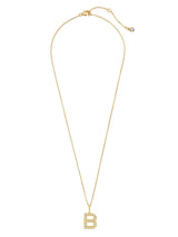 Initial Pendent Necklace Charm Letter B Finished in 18kt Yellow Gold - CRISLU
