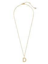 Initial Pendent Necklace Charm Letter D Finished in 18kt Yellow Gold - CRISLU