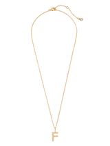 Initial Pendent Necklace Charm Letter F Finished in 18kt Yellow Gold - CRISLU