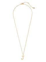 Initial Pendent Necklace Charm Letter J Finished in 18kt Yellow Gold - CRISLU