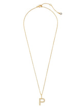 Initial Pendent Necklace Charm Letter P Finished in 18kt Yellow Gold - CRISLU
