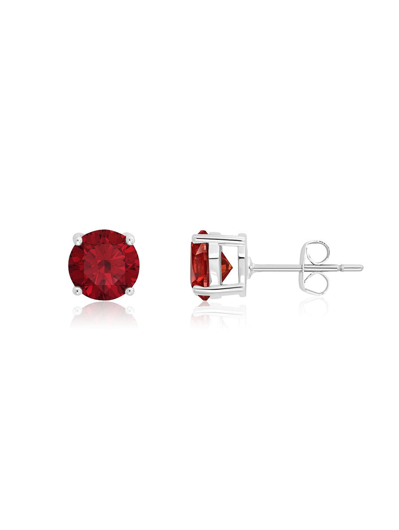 January Birthstone Stud Earrings in Platinum Finish - CRISLU