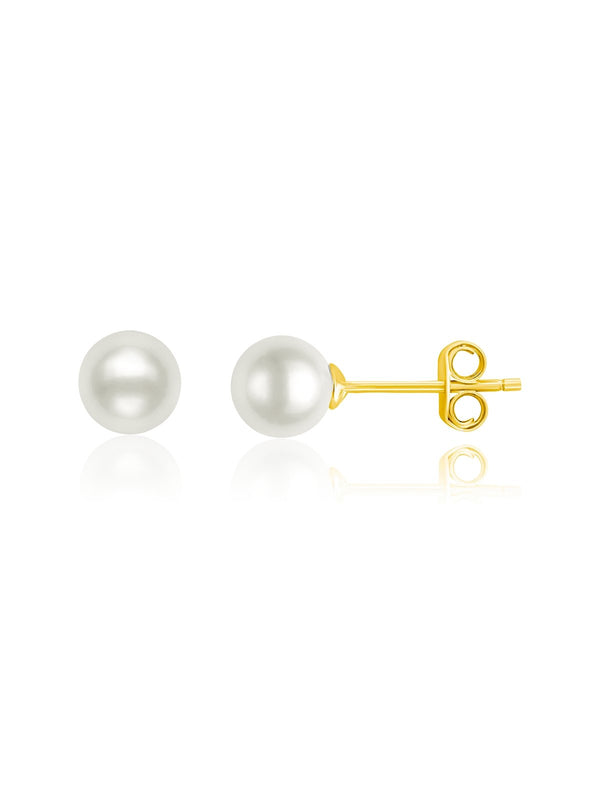 June Birthstone Stud Earrings Finished in 18kt Yellow Gold - CRISLU