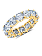 Large Cushion Cut Eternity Band Finished in 18kt Yellow Gold - CRISLU