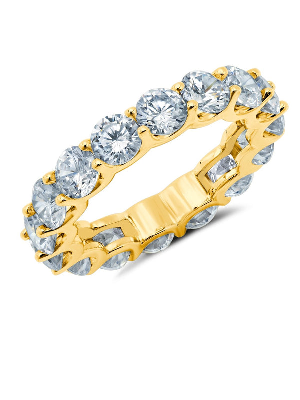 Large Round Cut Eternity Band Finished in 18kt Yellow Gold - CRISLU