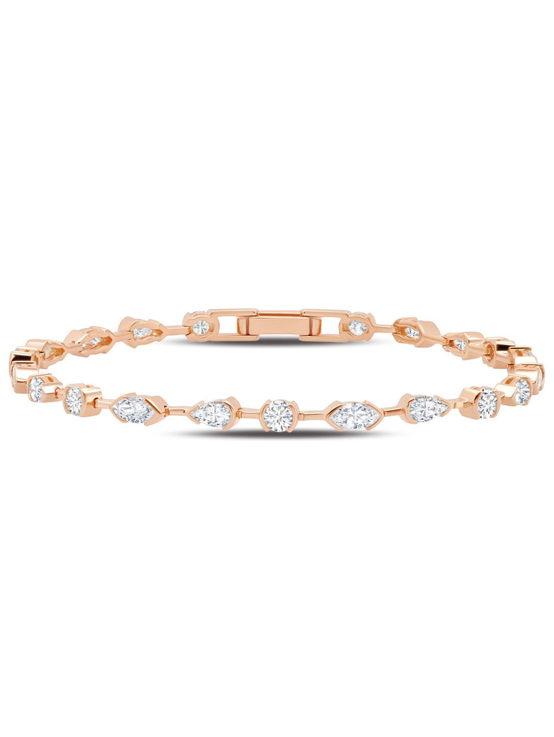 Lavish Cubic Zirconia Tennis Bracelet Finished in 18kt Rose Gold - CRISLU