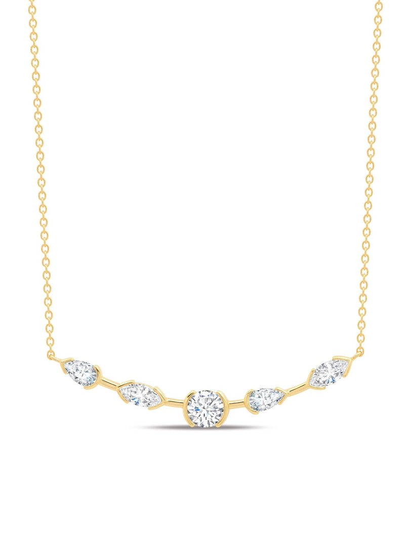 Lavish Split Bezel CZ Necklace Finished in 18kt Yellow Gold - CRISLU