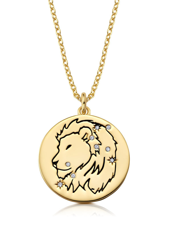 Leo - Zodiac Necklace Finished in 18kt Yellow Gold - CRISLU