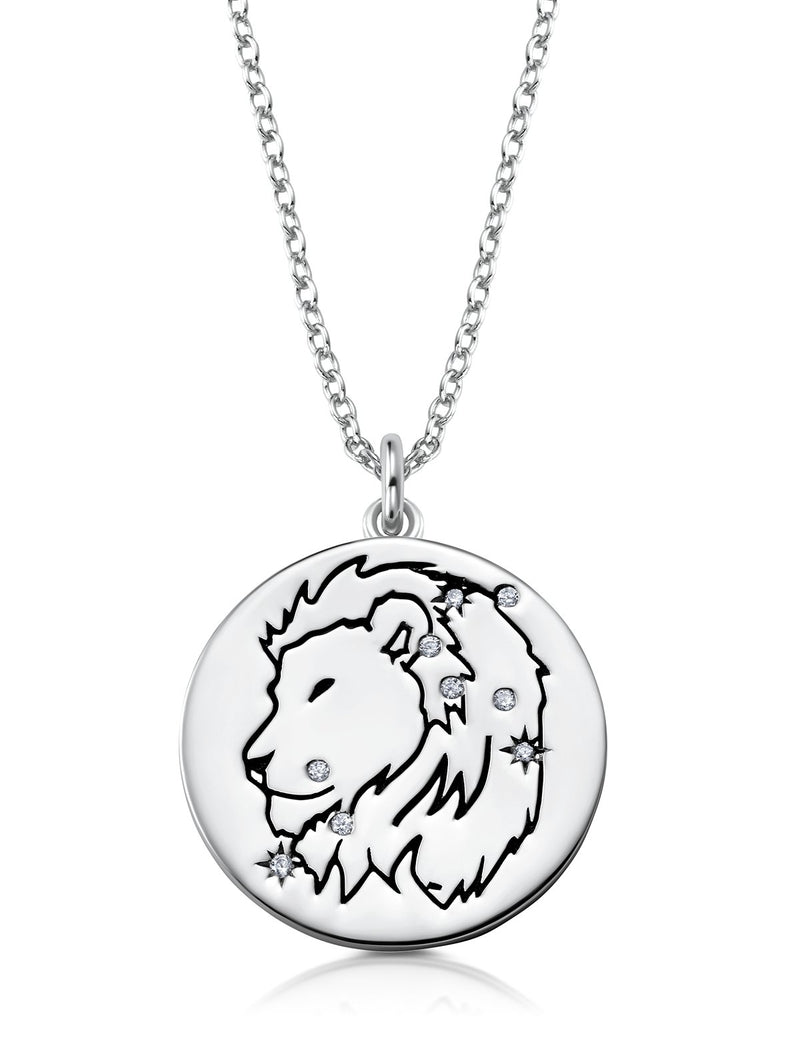 Leo - Zodiac Necklace Finished in Pure Platinum - CRISLU