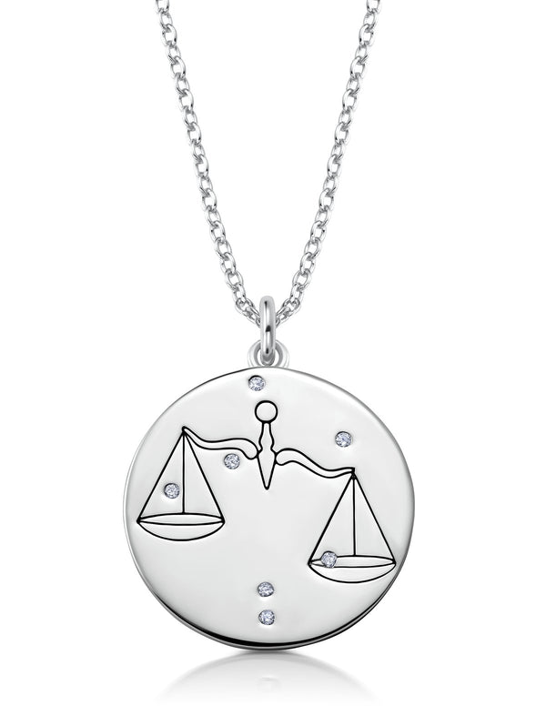 Libra - Zodiac Necklace Finished in Pure Platinum - CRISLU