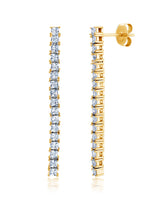 Linear Earring with 2mm Round Stones - CRISLU