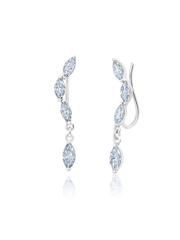 Marquis Cut Crawler Earring With Small Drop - CRISLU