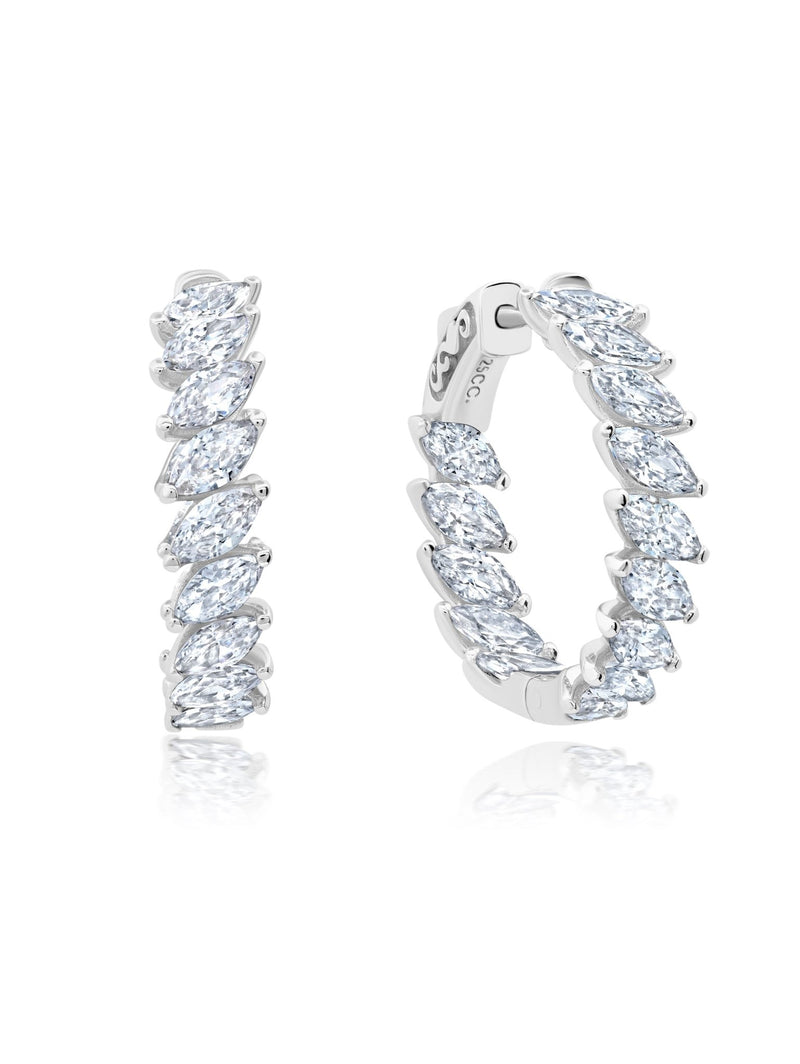Marquis Cut Inside Out Hoop Earring - CRISLU