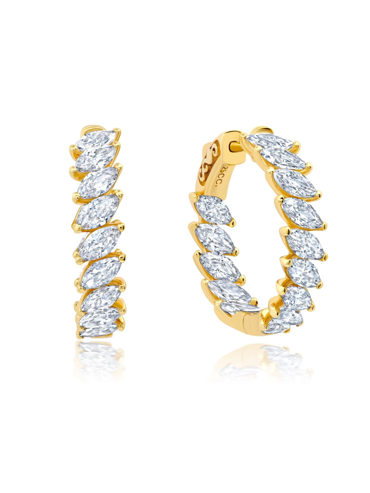 Marquis Cut Inside Out Hoop Earring - CRISLU