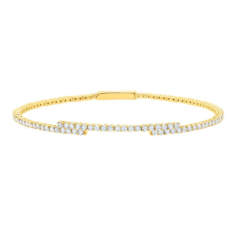 Medium 8'' Regal Flex Bangle With Clear Stones - CRISLU