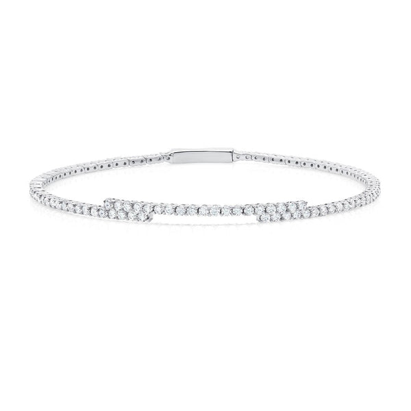 Medium 8'' Regal Flex Bangle With Clear Stones - CRISLU