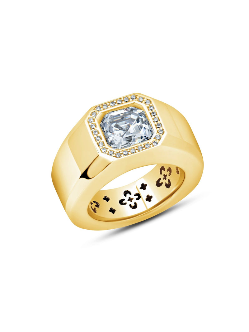 Mens Asscher Cut Ring - CRISLU