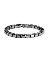 Mens Box Chain Bracelet Finished in Black Rhodium - CRISLU