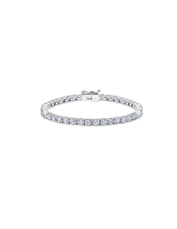 Mens Brilliant Cut Tennis Bracelet Finished in Pure Platinum - CRISLU